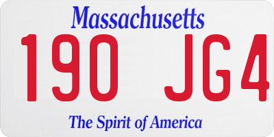 MA license plate 190JG4