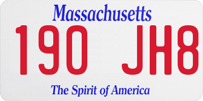MA license plate 190JH8