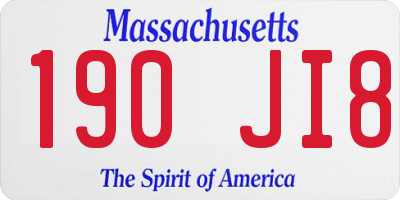 MA license plate 190JI8