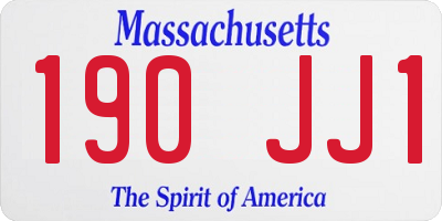 MA license plate 190JJ1