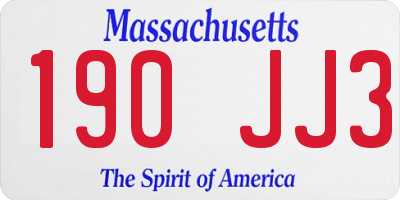 MA license plate 190JJ3
