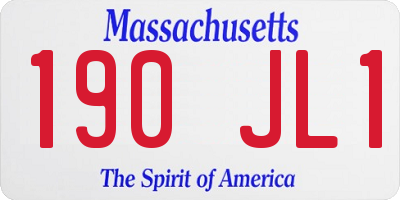 MA license plate 190JL1