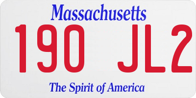 MA license plate 190JL2