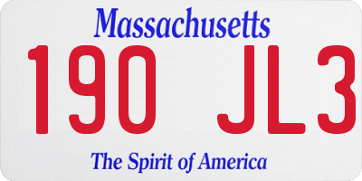 MA license plate 190JL3