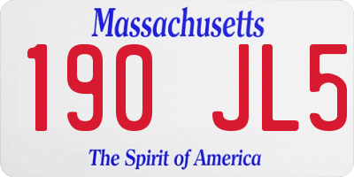 MA license plate 190JL5