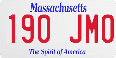 MA license plate 190JM0