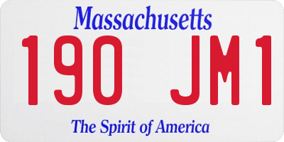 MA license plate 190JM1