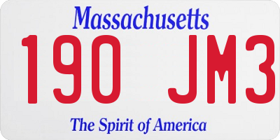 MA license plate 190JM3
