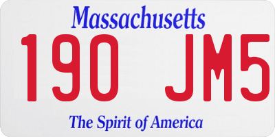 MA license plate 190JM5