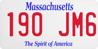 MA license plate 190JM6