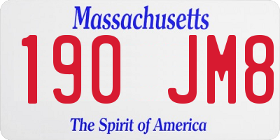 MA license plate 190JM8