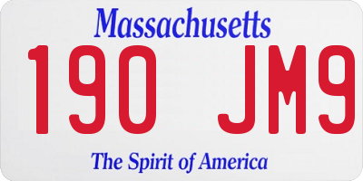 MA license plate 190JM9