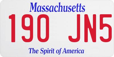 MA license plate 190JN5