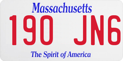 MA license plate 190JN6