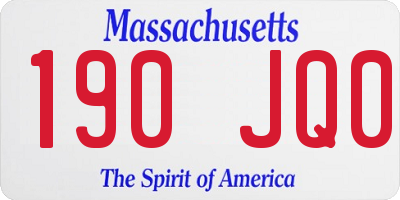 MA license plate 190JQ0
