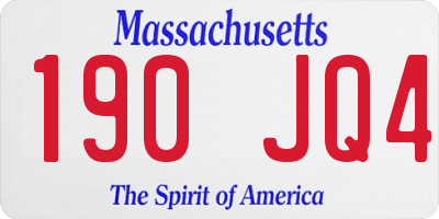MA license plate 190JQ4