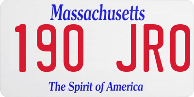 MA license plate 190JR0