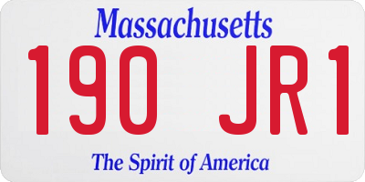 MA license plate 190JR1