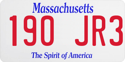 MA license plate 190JR3