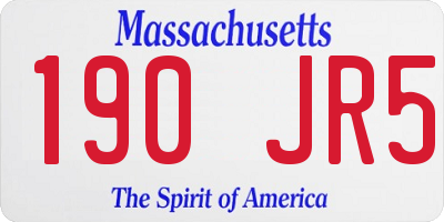 MA license plate 190JR5