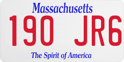 MA license plate 190JR6