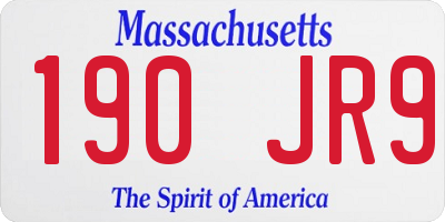 MA license plate 190JR9