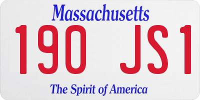 MA license plate 190JS1