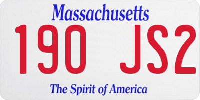 MA license plate 190JS2