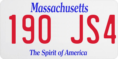 MA license plate 190JS4