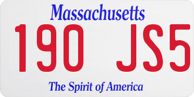 MA license plate 190JS5