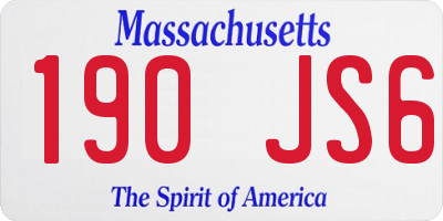 MA license plate 190JS6