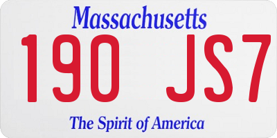 MA license plate 190JS7