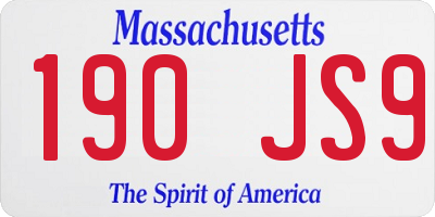 MA license plate 190JS9