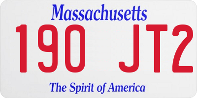 MA license plate 190JT2