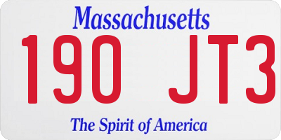 MA license plate 190JT3