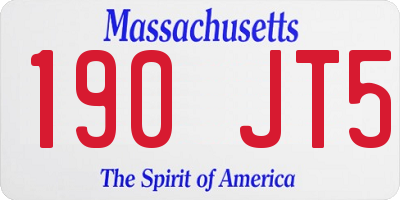 MA license plate 190JT5