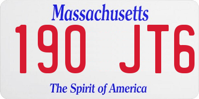 MA license plate 190JT6