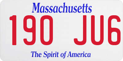 MA license plate 190JU6