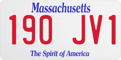 MA license plate 190JV1