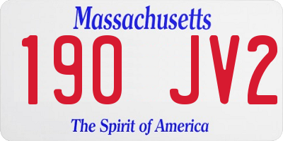 MA license plate 190JV2