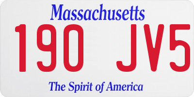 MA license plate 190JV5
