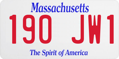 MA license plate 190JW1