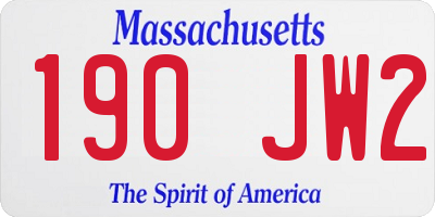 MA license plate 190JW2