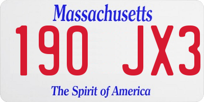 MA license plate 190JX3