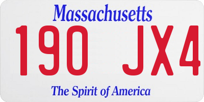 MA license plate 190JX4