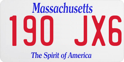 MA license plate 190JX6