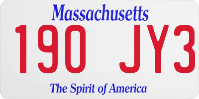 MA license plate 190JY3