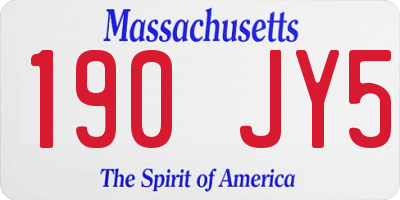 MA license plate 190JY5