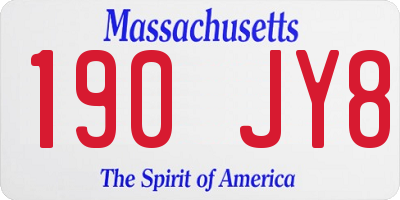 MA license plate 190JY8