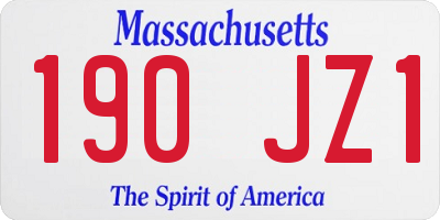 MA license plate 190JZ1